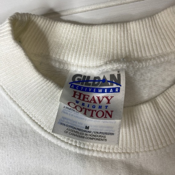Vintage Gildan Sweatshirt‎ White Three Puppies Size M - Picture 9 of 11